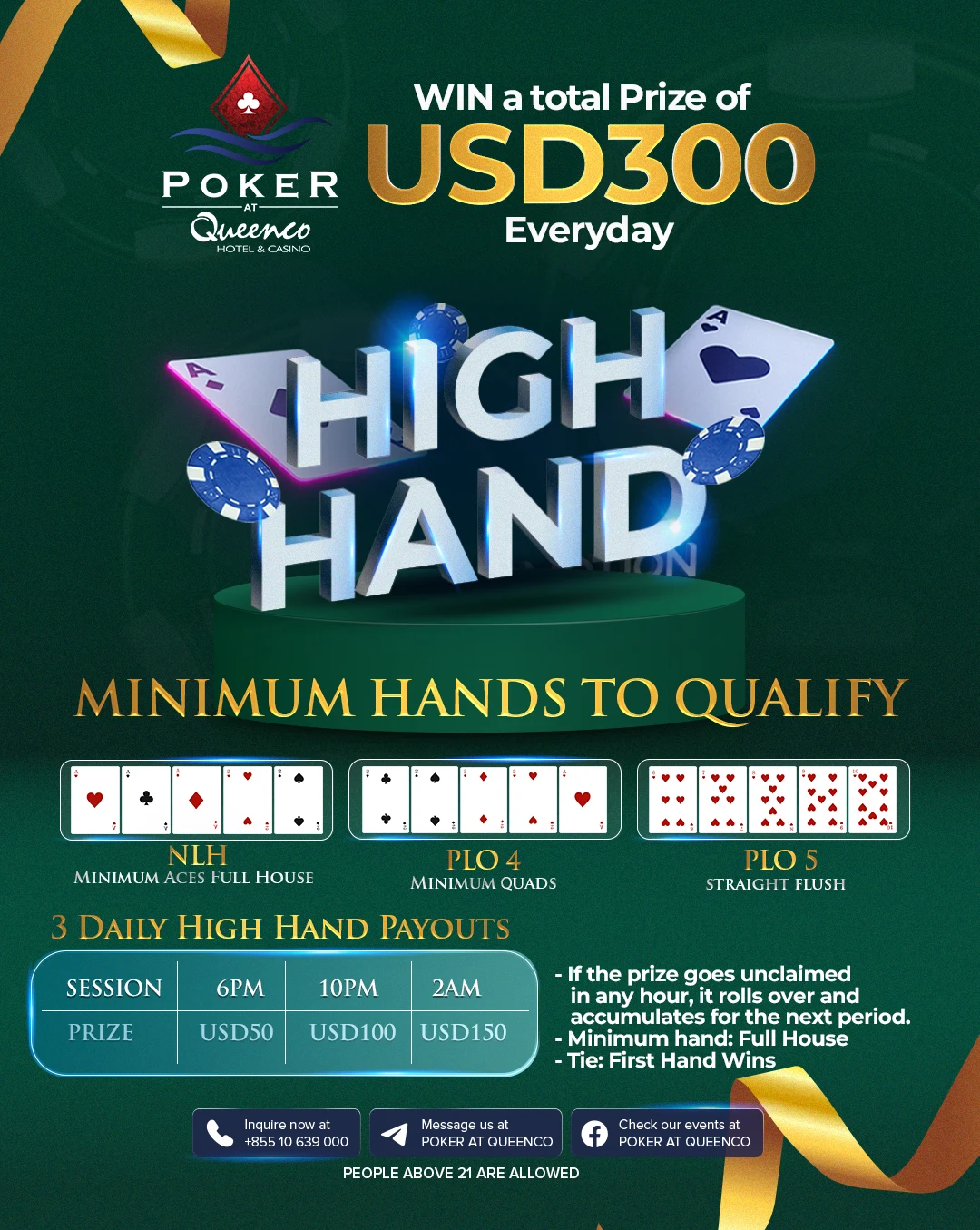 High Hand poker promotion Cambodia